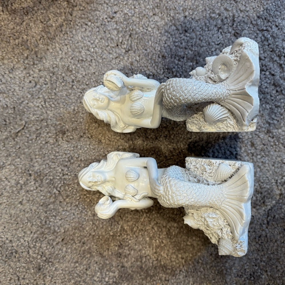 White Mermaid Bookends